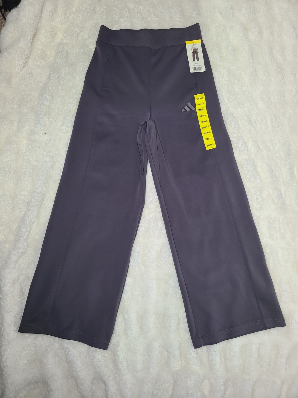 adidas Women's Wide-Leg Performance Pants in Dark Gray S (8-10)